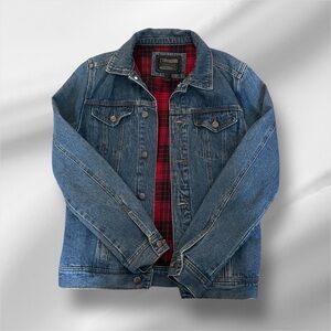 Forever 21 Men's Cotton Flannel Lined Denim Jacket Medium Wash